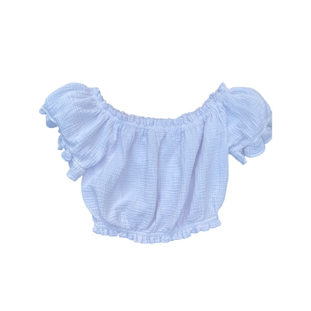 Ocean Drive White Crop Top large